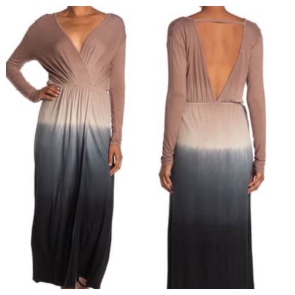 Fraiche by J Dresses & Skirts - Fraiche by J Maxi Dress long sleeve dip dye open back maxi dress size small 4-6